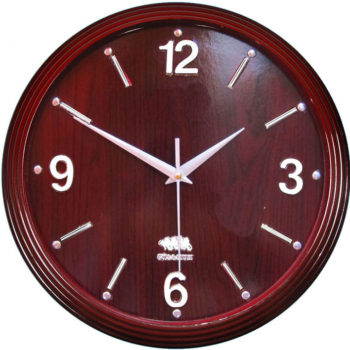 Đồng hồ treo tường in logo giả gỗ