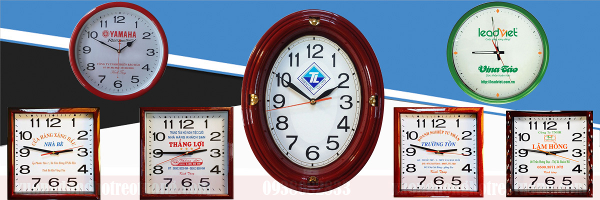 Mẫu đồng hồ treo tường in logo làm quà tặng khách hàng