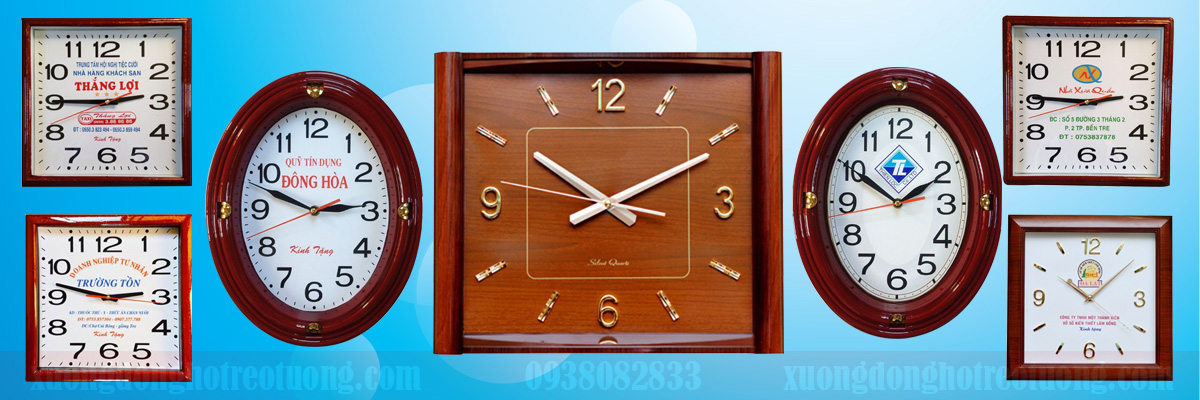 Đồng hồ treo tường quà tặng giả gỗ